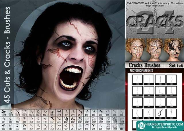 135 Pretty Cuts And Cracks Brushes (ABR)