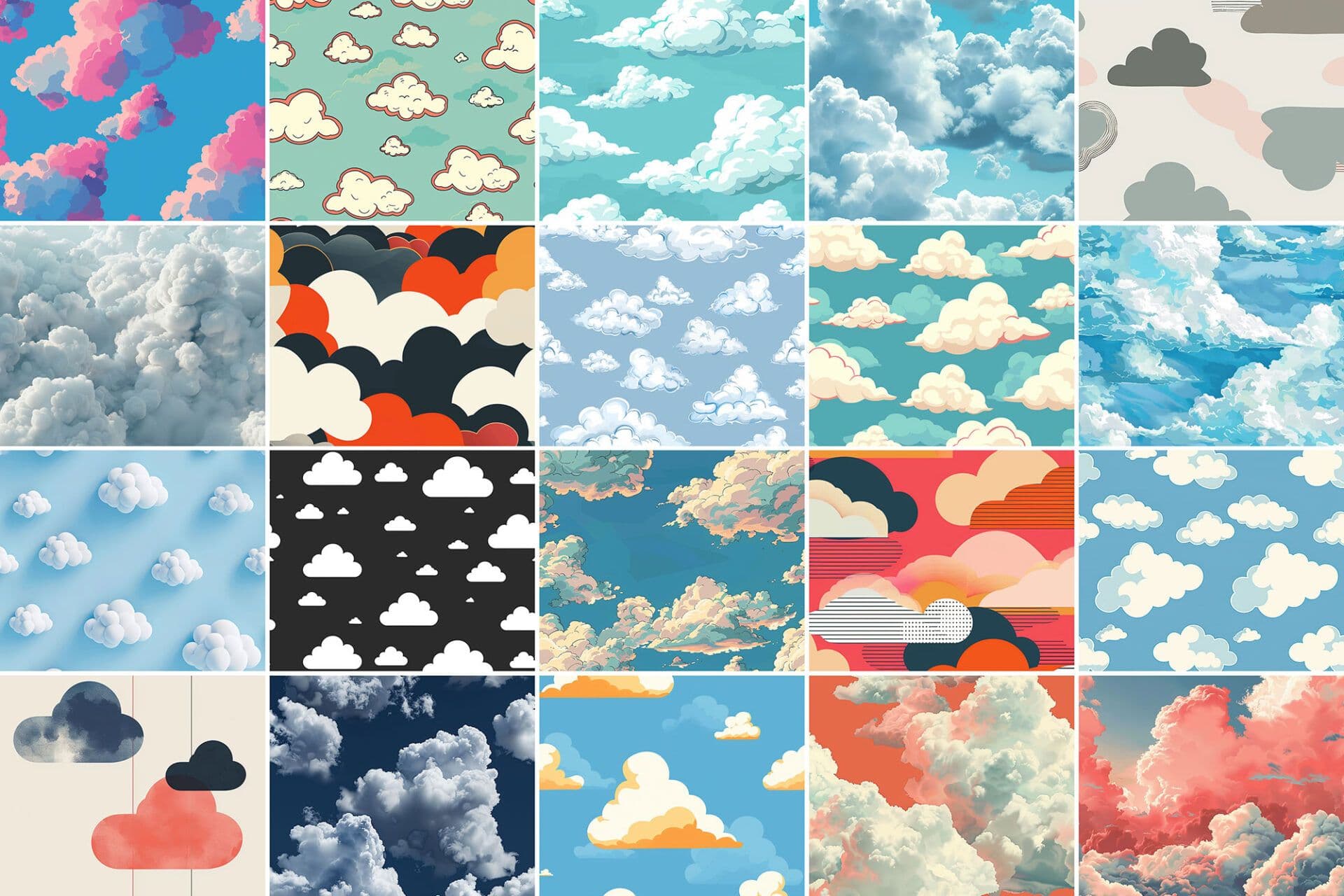 Bộ Sưu Tập Pattern Đám Mây - Tuyệt Tác Đồ Họa Miễn Phí Cho Thiết Kế Của Bạn